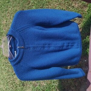 Knit Wool Cardigan Sweater, Full Zipper Front, Small to Medium in Size, Vintage.